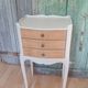 Vintage wooden bedside table with 3 drawers.