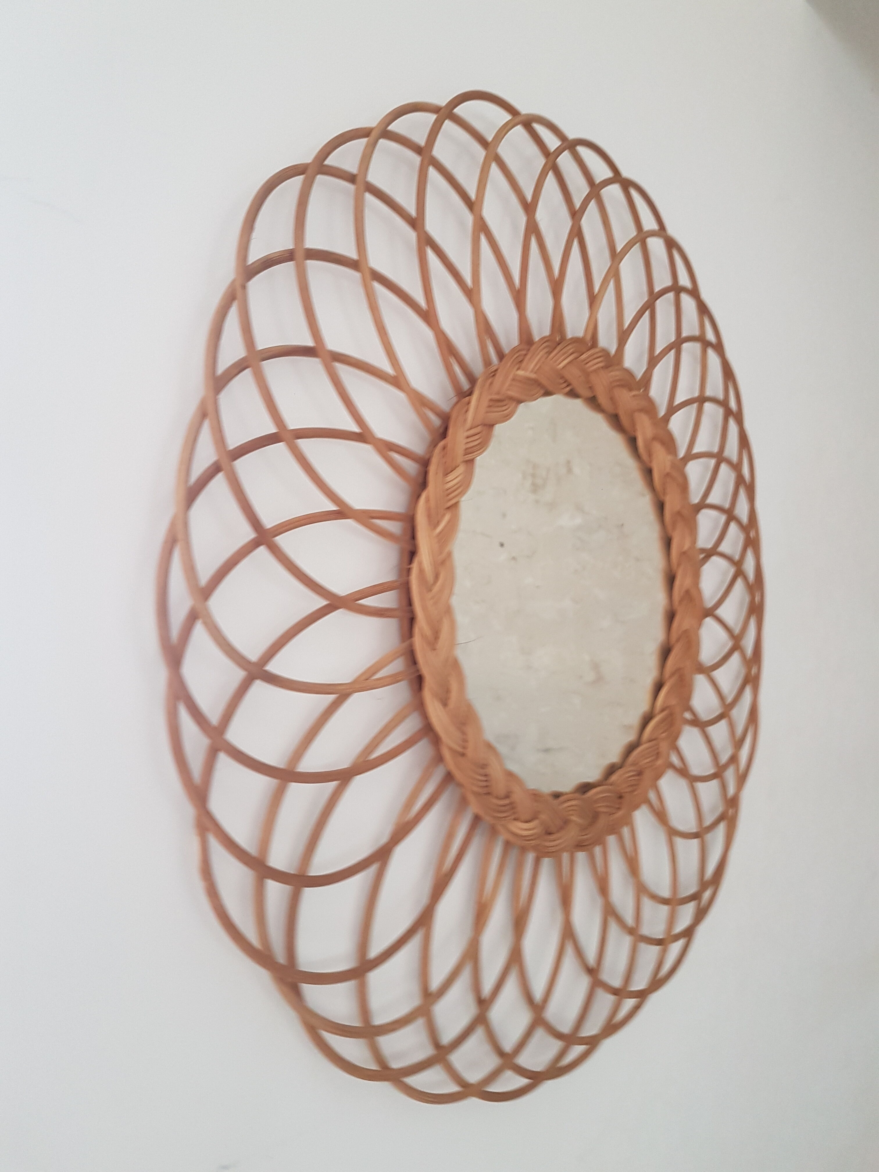 Vintage wicker mirror 1950/1960