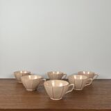 Digoin-Sarrguemines Art Deco pink and red coffee/tea set