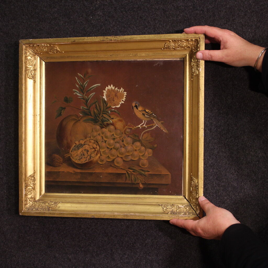 Still life on paper signed and dated 1839