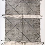 Moroccan Berber kilim Zanafi black and white 3.10x1.80m
