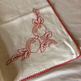 Old embroidered cotton tablecloth