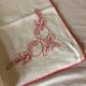Nappe ancienne en coton brodé