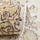 Vintage Turkish rug in beige and brown with floral medallion, 192 × 294 cm