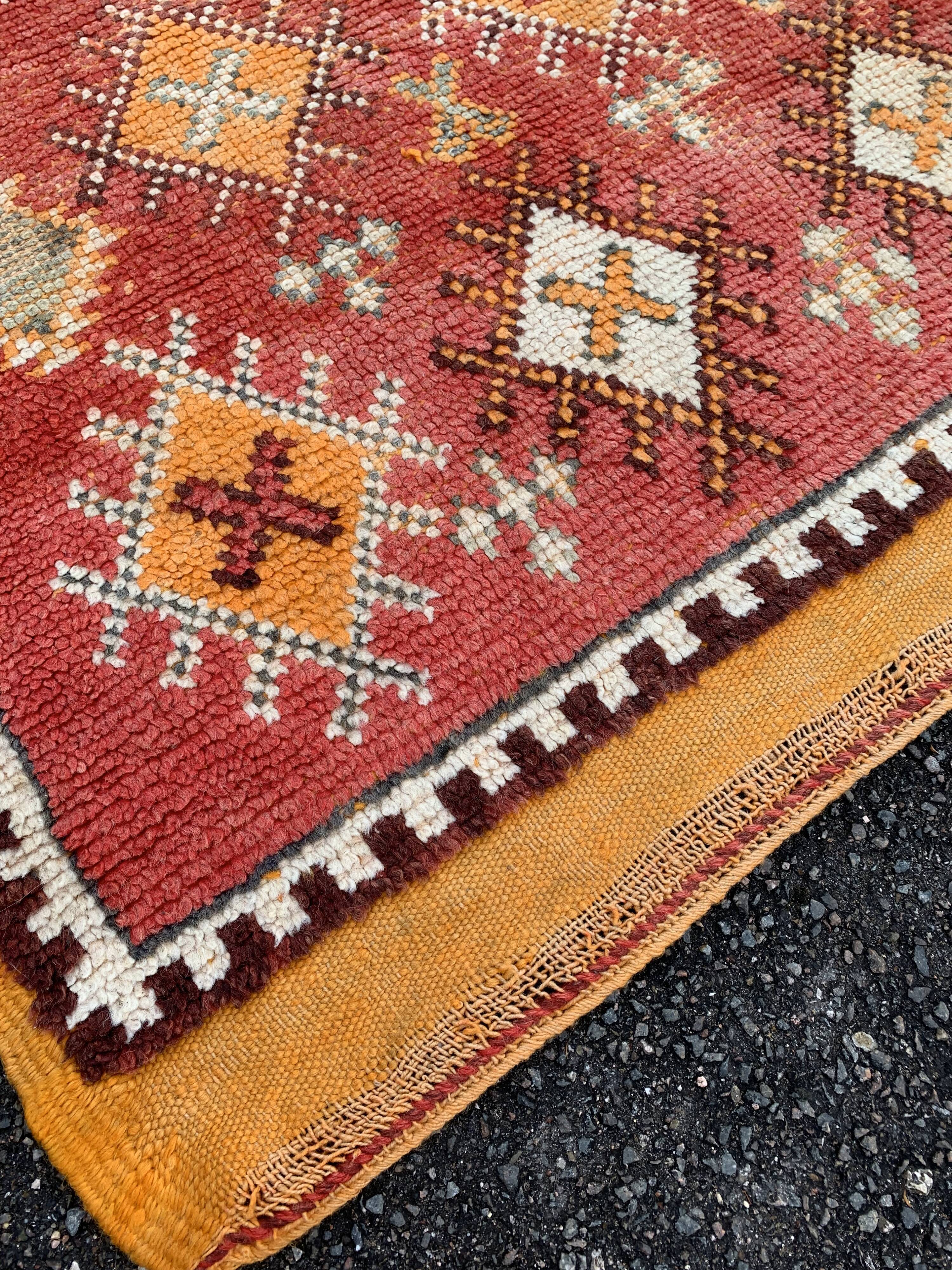 Old orange kilim carpet