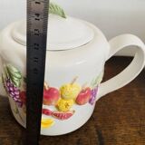 Fruit pattern slip teapot