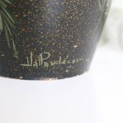 Pair of ceramic vases, hand painted