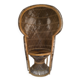 Vintage 1970s peacock chair - Philippine rattan