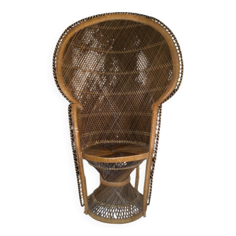Vintage 1970s peacock chair - Philippine rattan