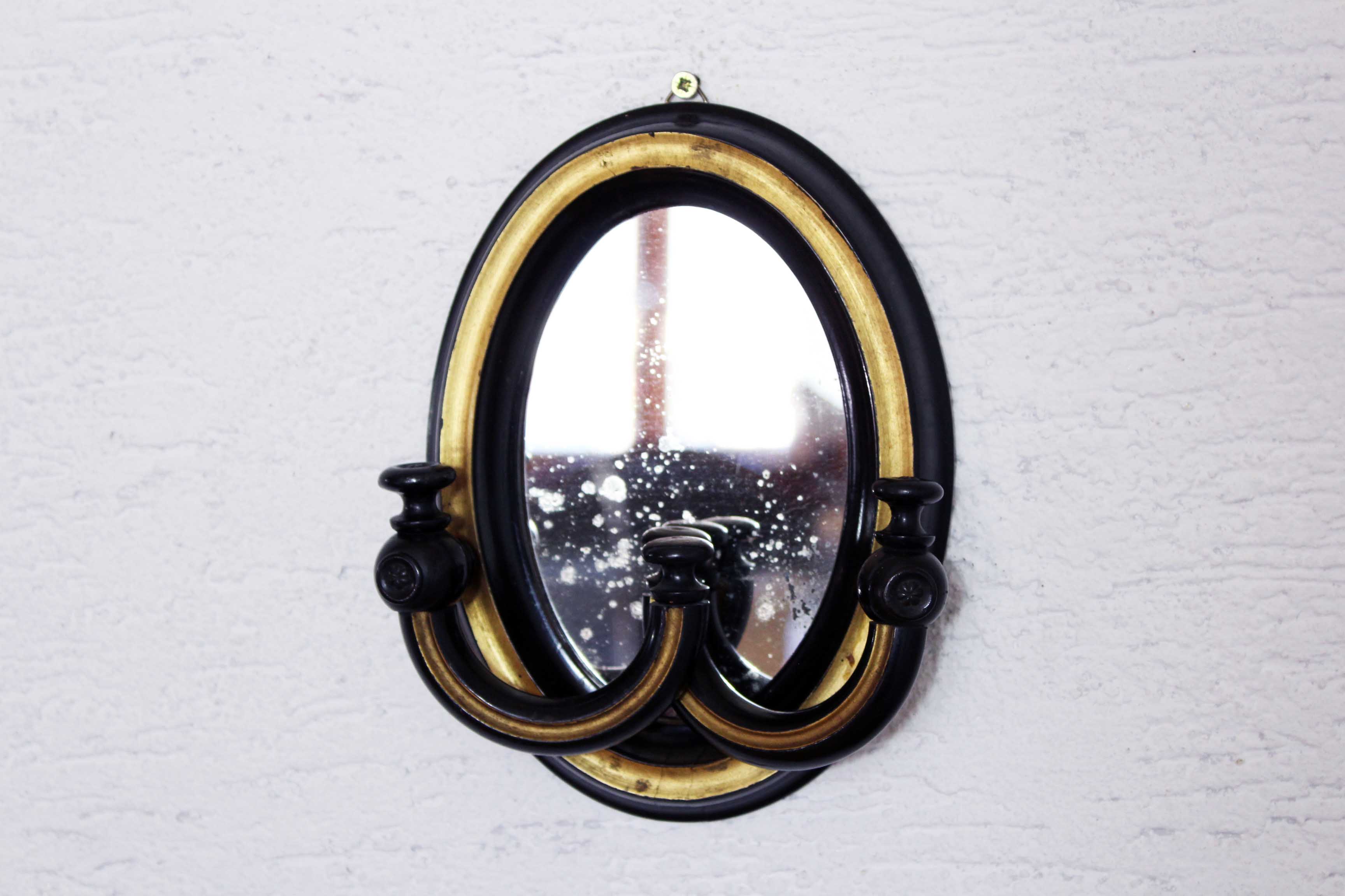 Very rare mirror Napoleon III with jewelry wear hooks  16x22cm