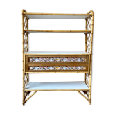 Étagère bibliothèque vintage rotin