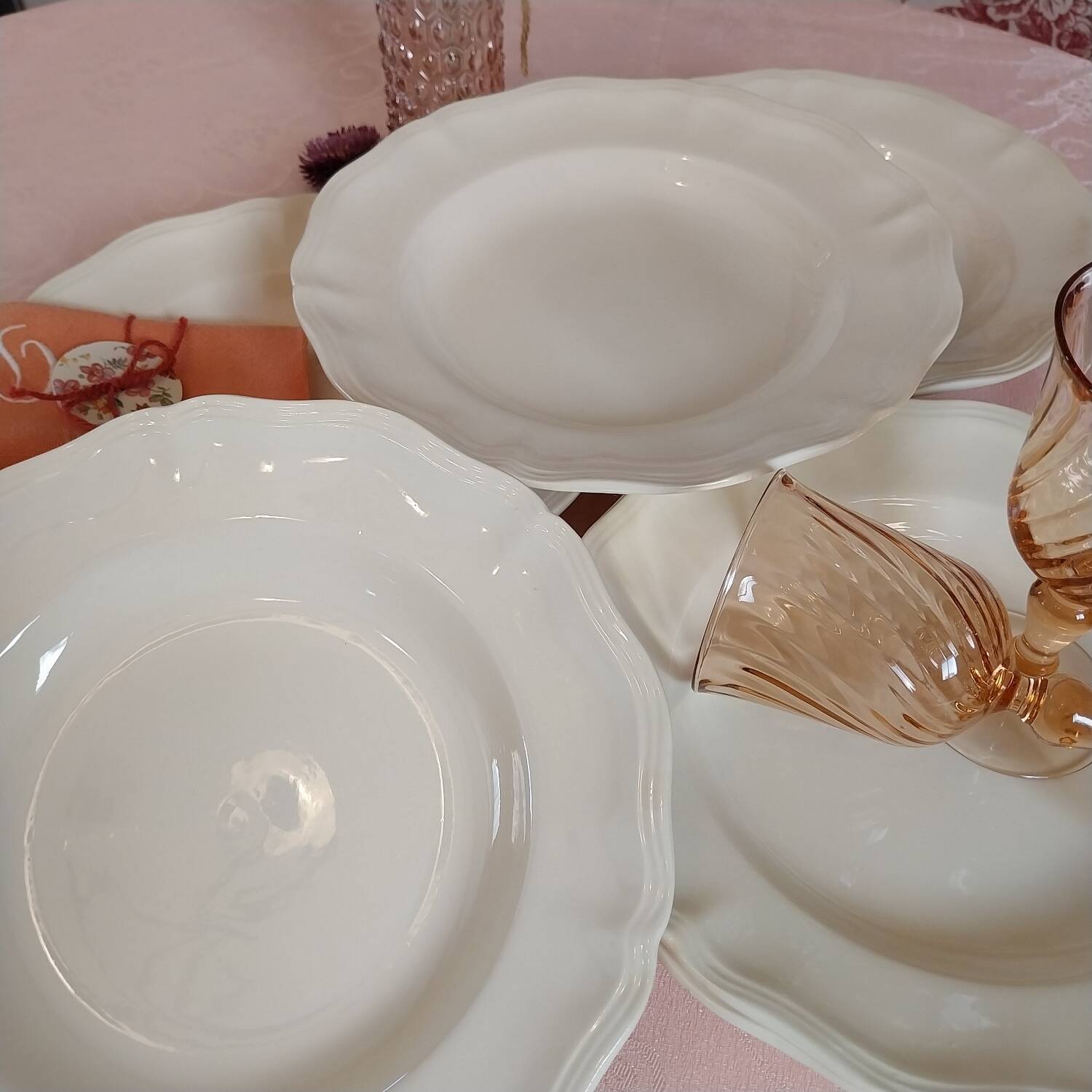 Old hollow ivory plates from Sarreguemines