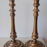 Set of 2 metal candlesticks old style