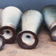 Set of 6 mazagrans in glazed terracotta