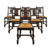 Set of 6 chairs in the style of Dudouyt.
