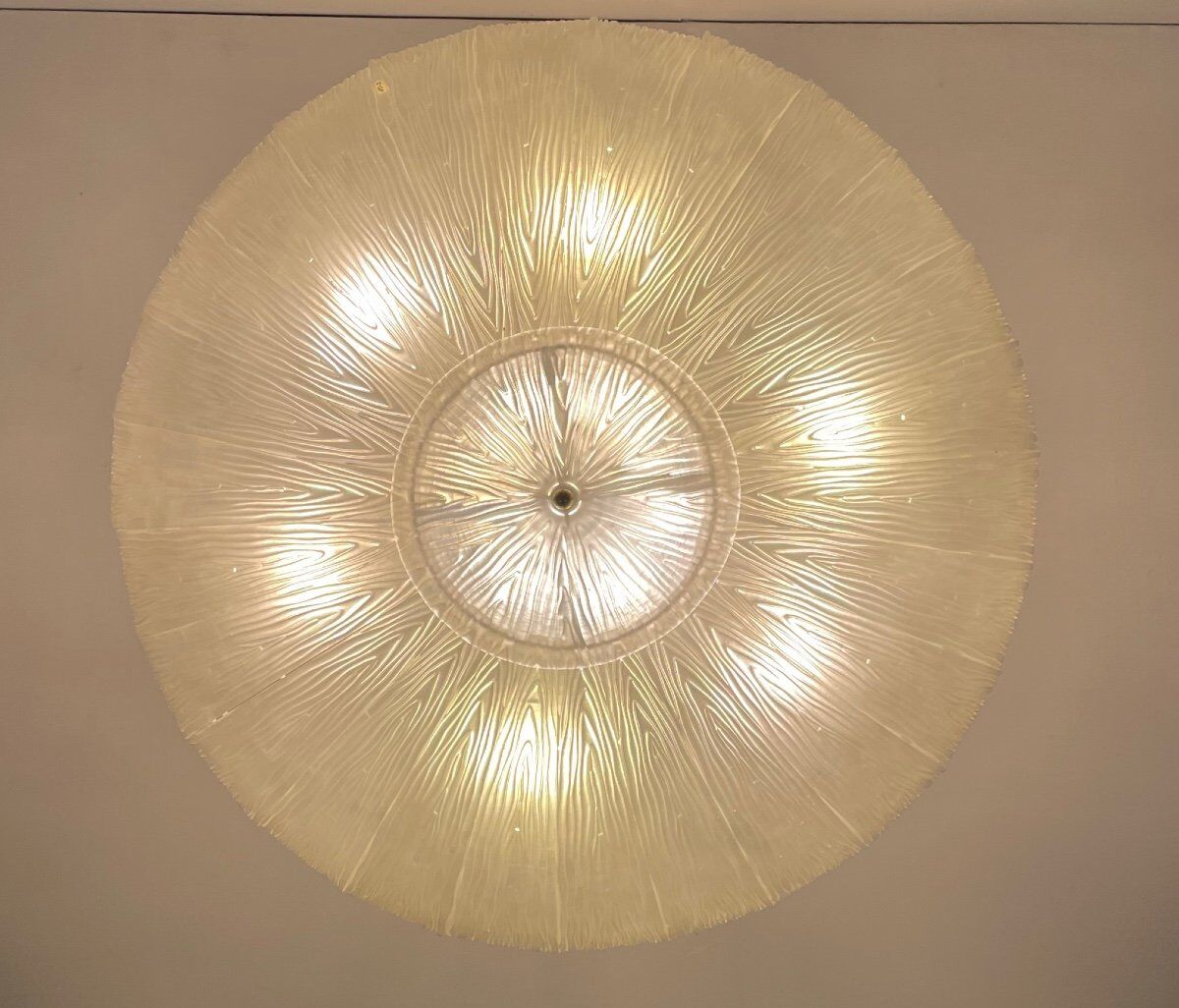 Murano glass chandelier, flying saucer circa 1980
