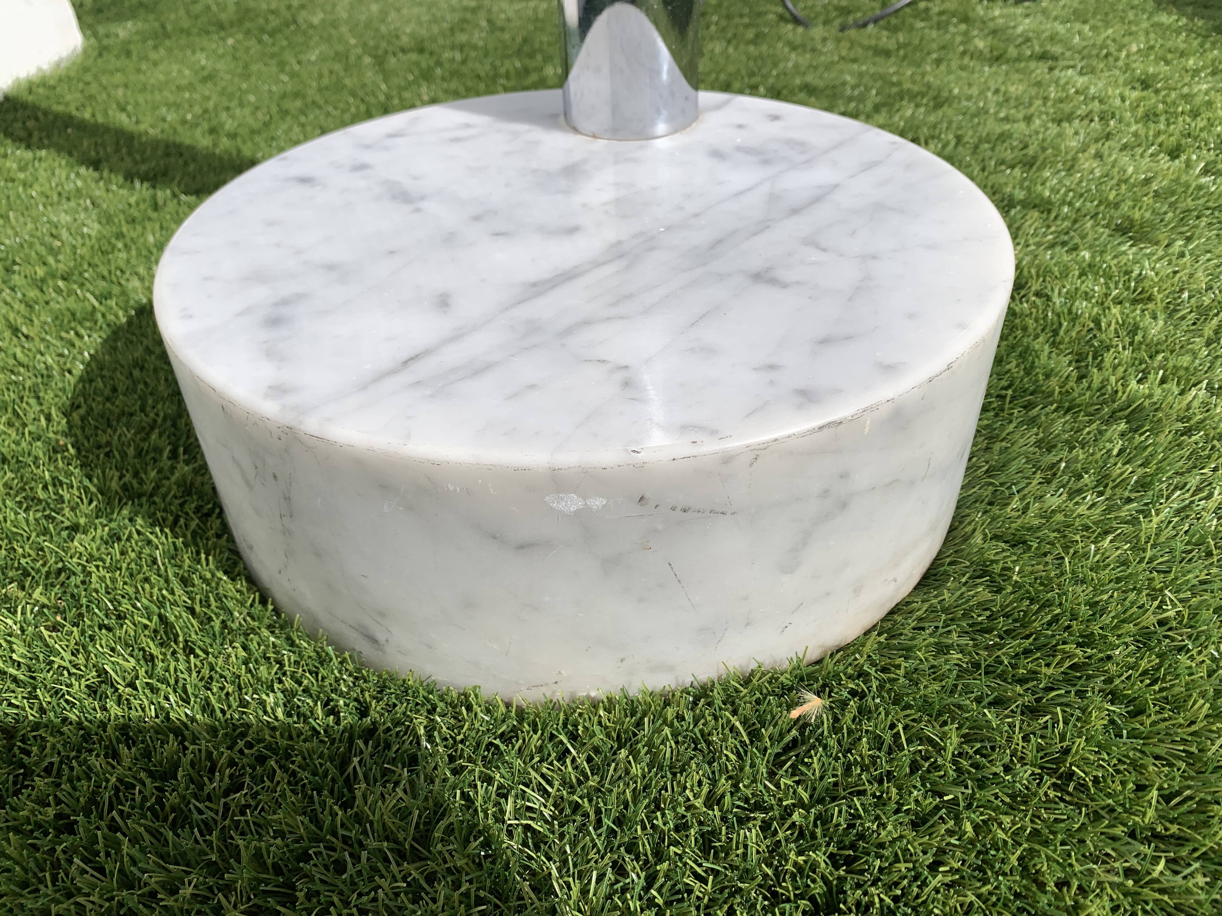 Italian lily of the valley floor lamp, design Goffredo Reggiani, 3 lights in chromed metal, 1970