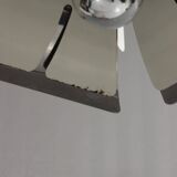 Impressive Space Age chandelier with 5 lights, chrome metal, Italy 1970s.