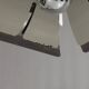 Impressive Space Age chandelier with 5 lights, chrome metal, Italy 1970s.