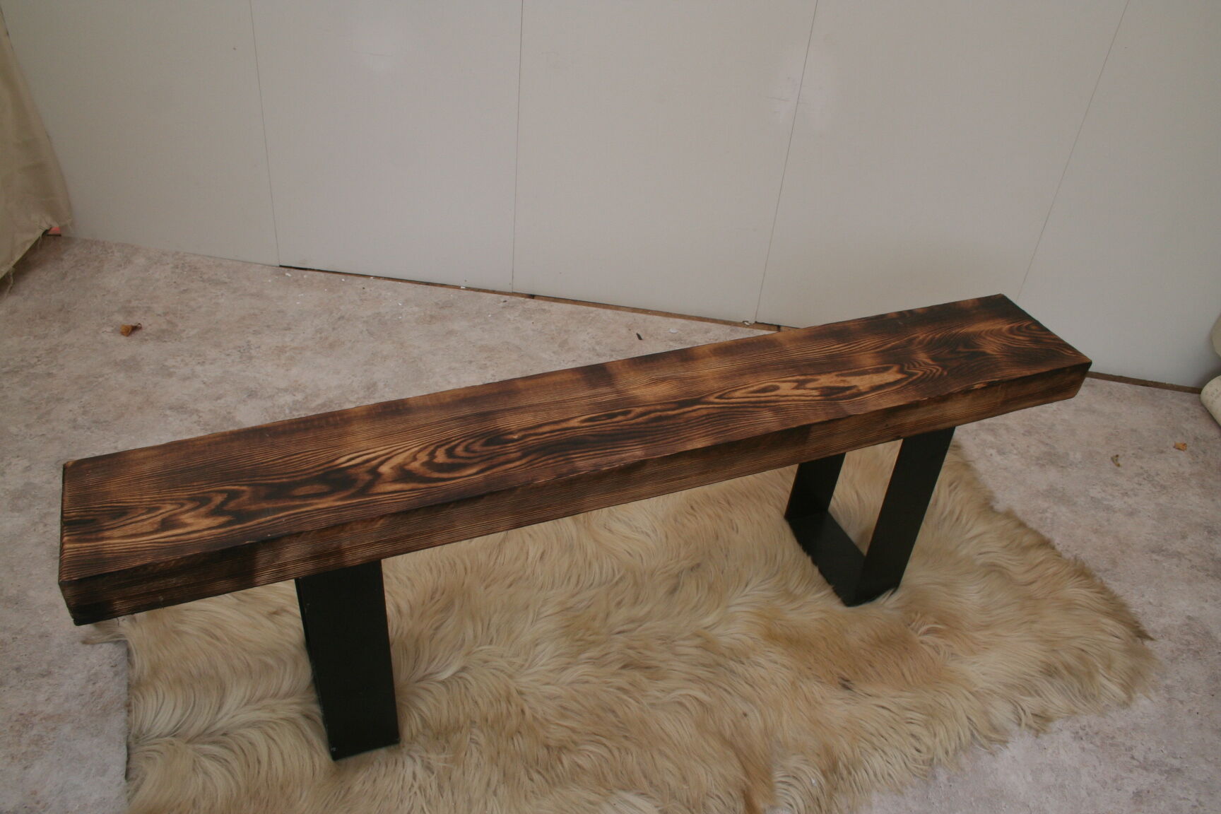 Wood and metal bench