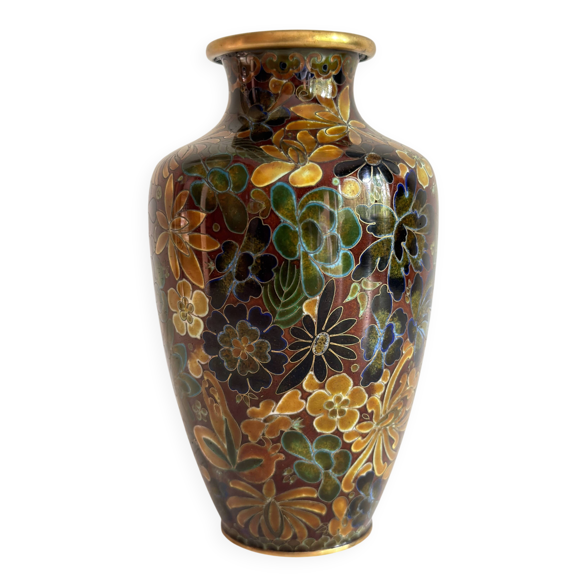 Vase in cloisonné enamel