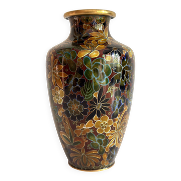 Vase en emaux cloisonnés