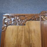 three-door wardrobe in fruitwood veneer, Art Deco style