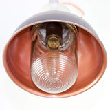 Vintage dark blueberry blue small industrial hanging light from TEP