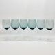 6 Large Wine or Water Balloon Glasses in Petrol Blue Color Blown Glass