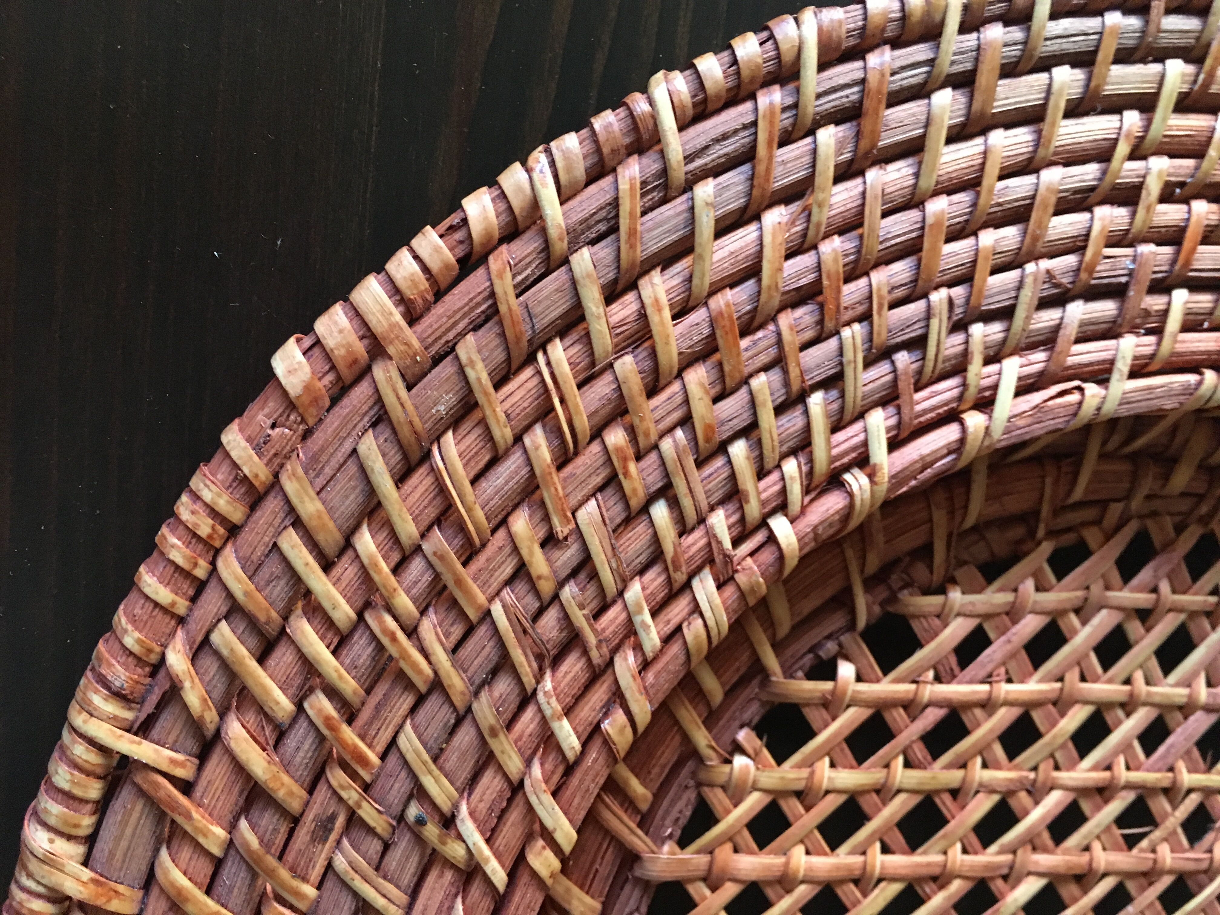 Set of 6 wicker and rattan undertributions