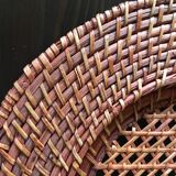 Set of 6 wicker and rattan undertributions