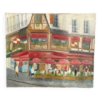 Tableau/peinture "Terrasse à paris"