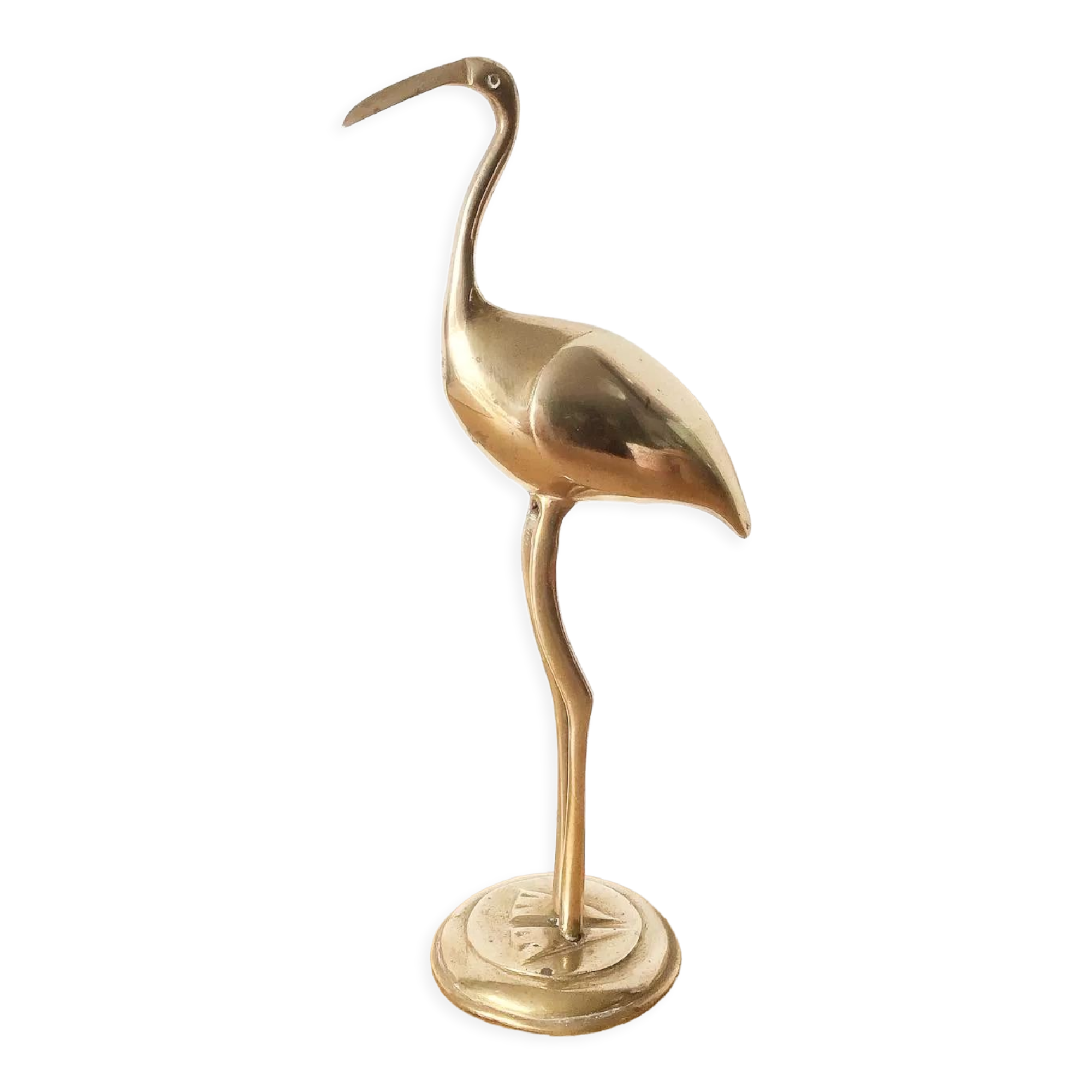 Vintage brass ibis bird statuette