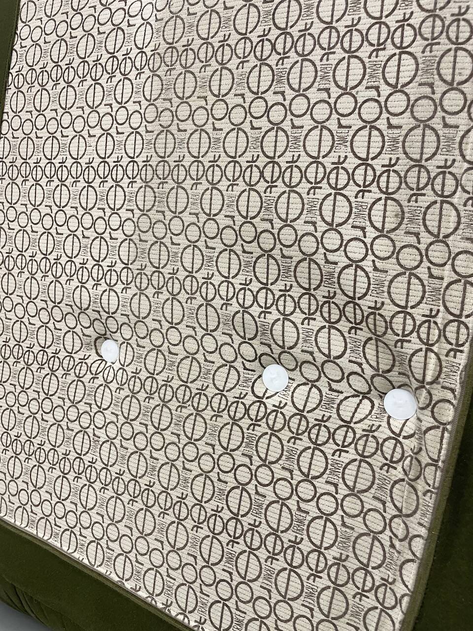 Vintage 2 and 3 seater green velvet togo set