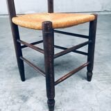French Provincial Design Rush Dining Chairs, 1940s, Set of 8