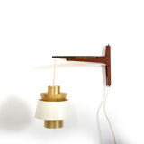 Jørn Utzon Teak and Brass Wall Lamp 1960s