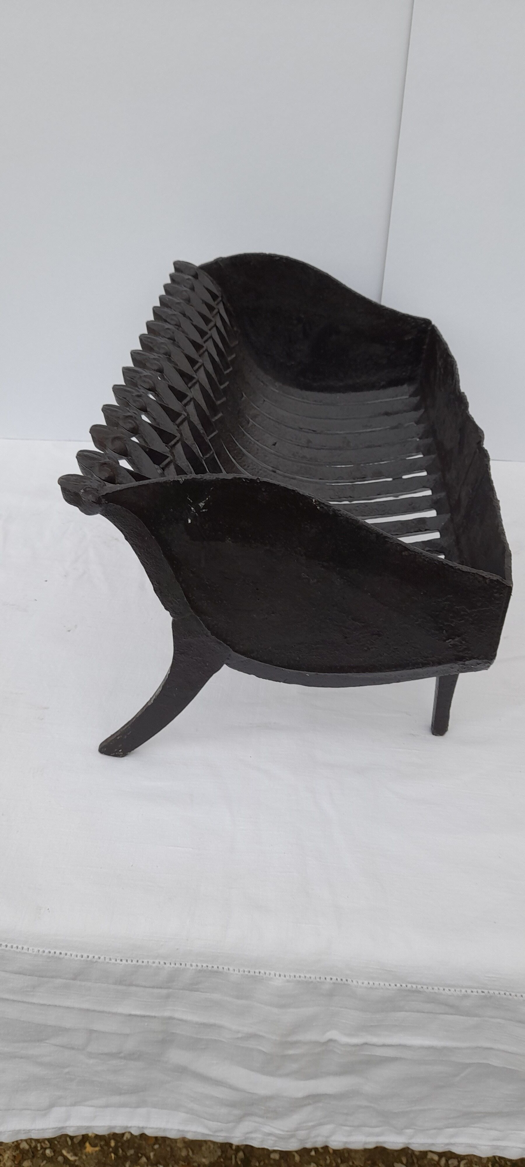 Fireplace cast iron chimney grid for logs L 40,5 cm