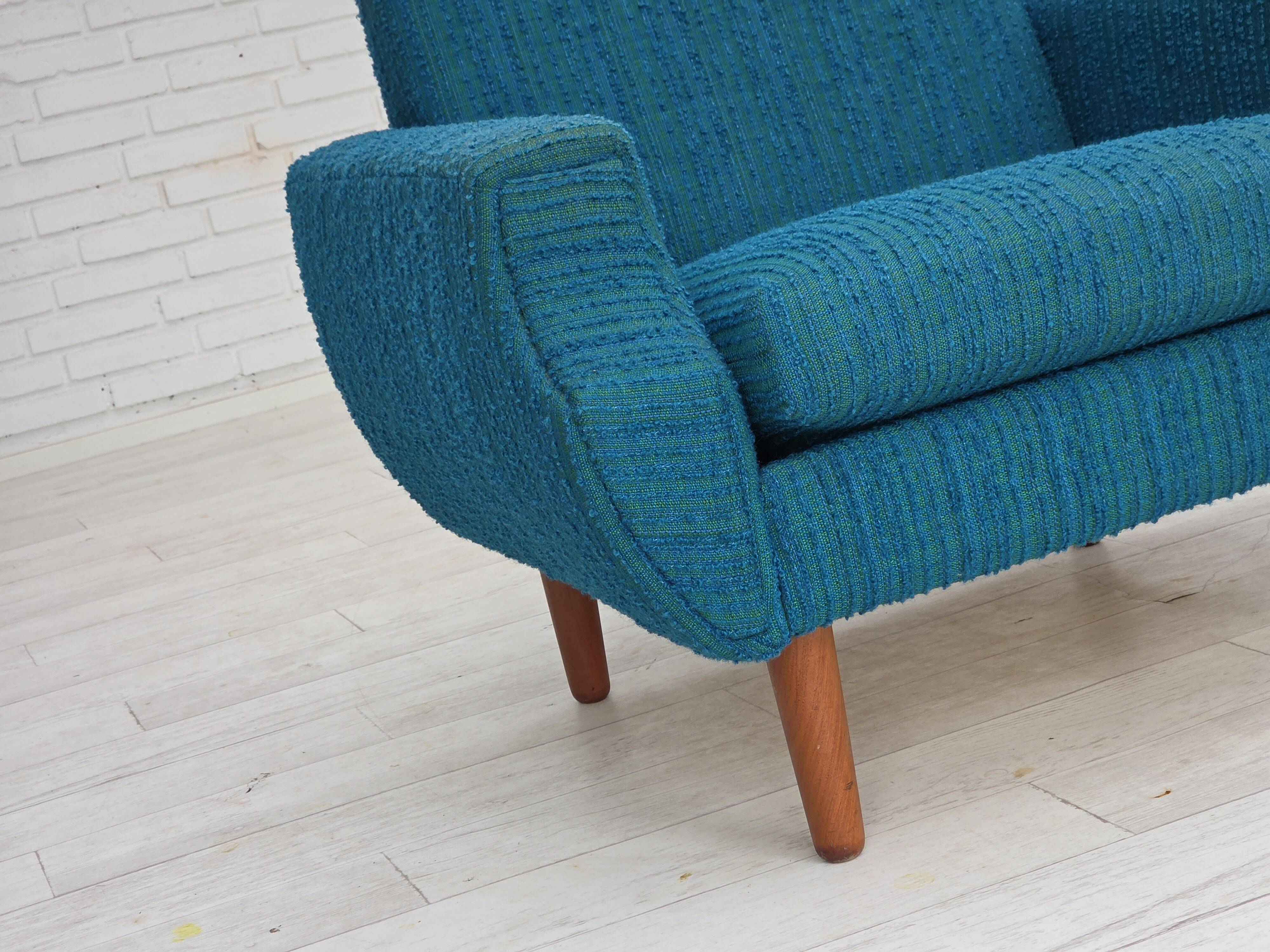 1970s, Danish armchair, original furniture wool, teak wood.