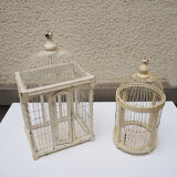 Painted wooden bird cage