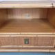 Pair of bedside tables in rattan bamboo and vintage canning Dal vera