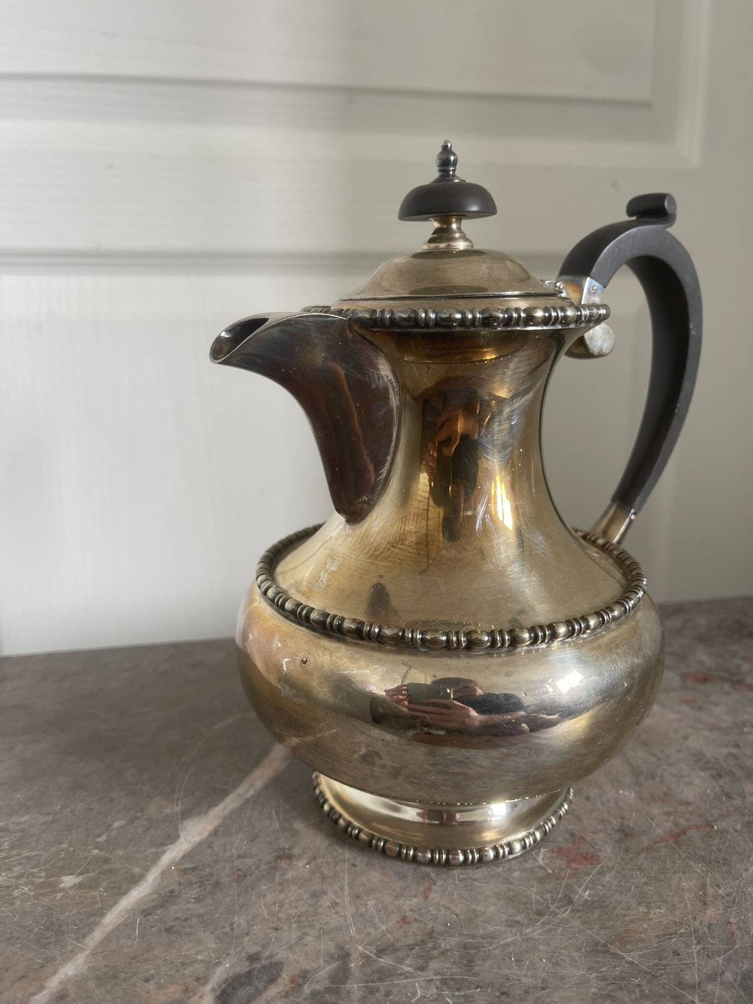 Antique Silver-Plated Metal Teapot English Sheffield
