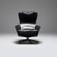 Black leather Cab 423 by Mario Bellini for Cassina
