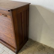 Industrial furniture notary binder with vintage American curtain 1940s
