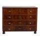 Antique pine chest of drawers with four drawers and brass handles – Central Europe, circa 1900