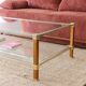 Vintage coffee table with double top from the 1970s.