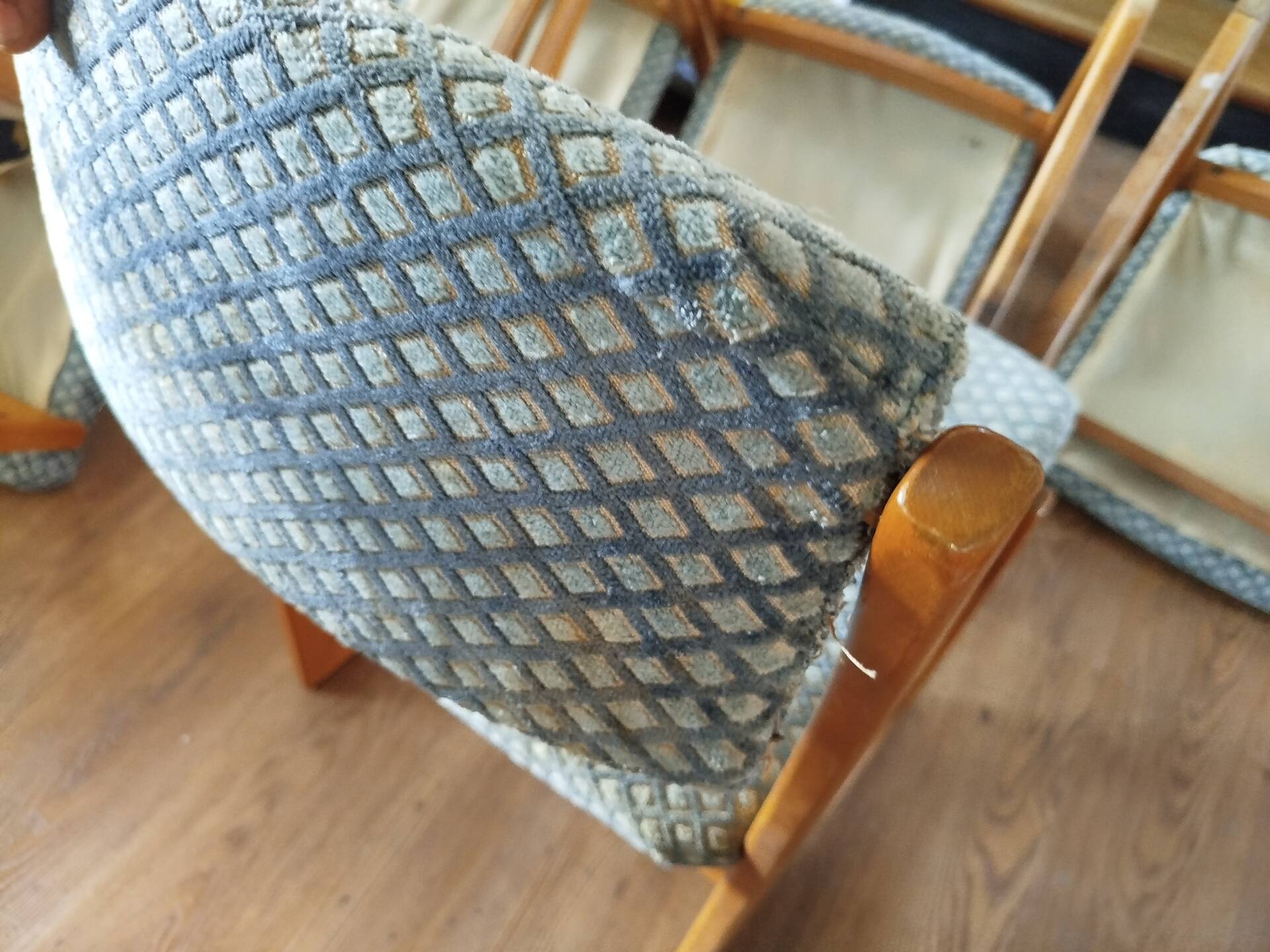 Ensemble de 6 chaises traineau, années 70