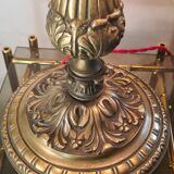 large bronze mushroom lamp with magnificent glass paste signed 7kg h51x33