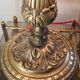 large bronze mushroom lamp with magnificent glass paste signed 7kg h51x33
