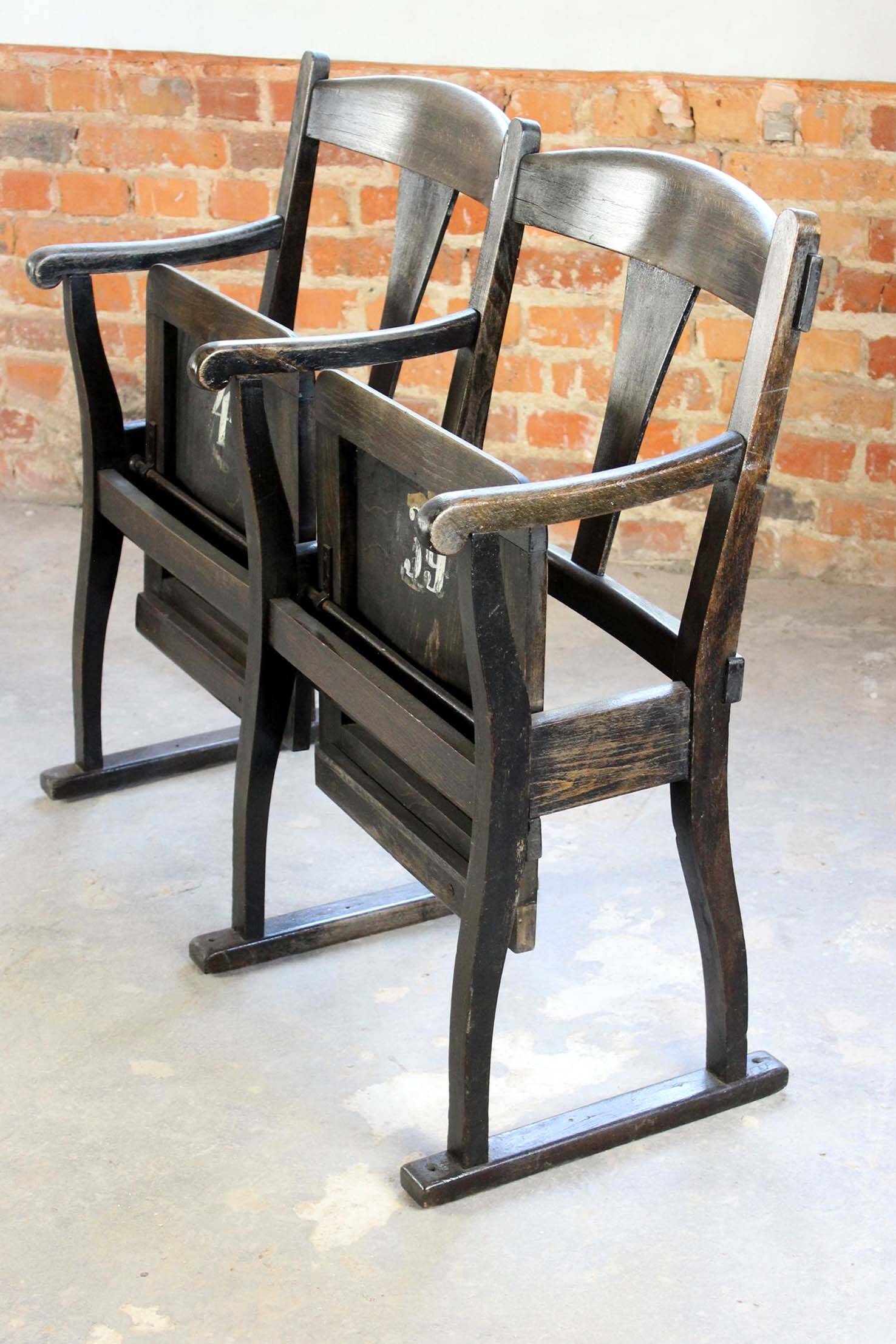 Vintage Cinema Seats, 1930s, Set of 2
