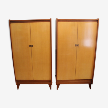 Paire d'armoires Polymeubles meubles David série B, 1958